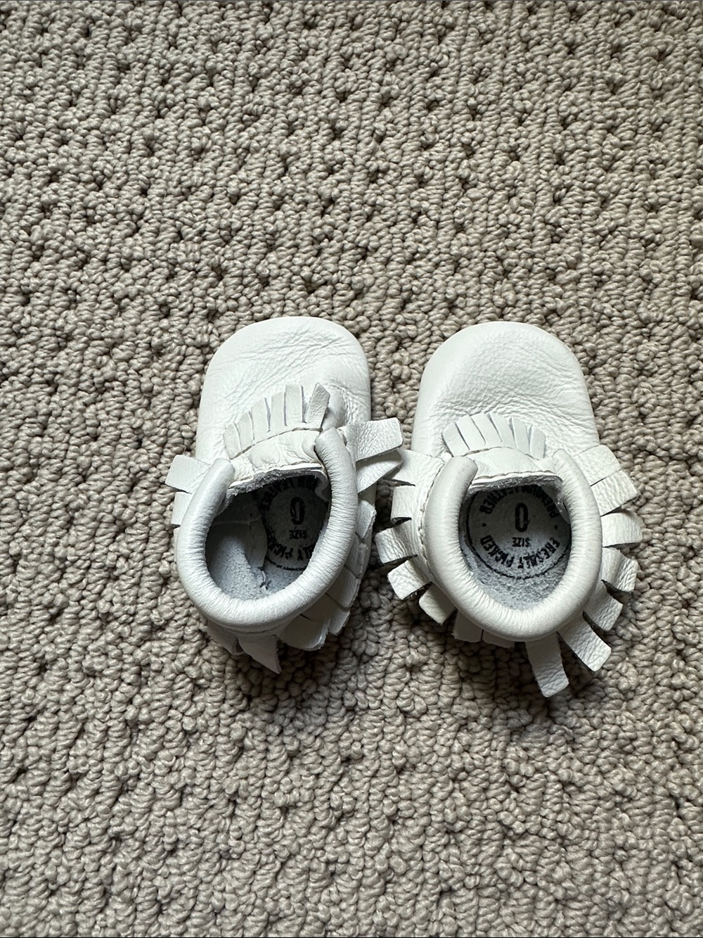Freshly Picked White Fringe Baby Moccs